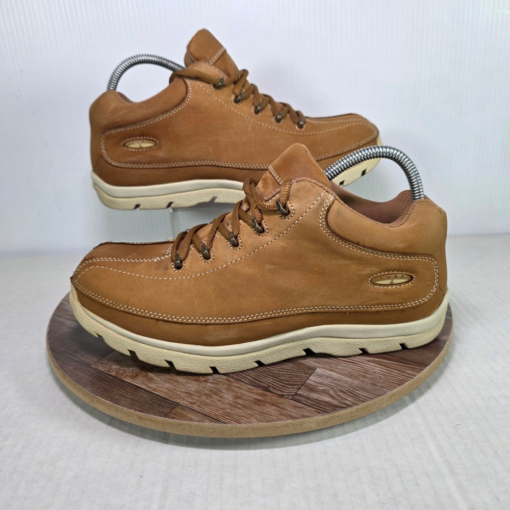 Lugz Boots Mens Size 8 Tan Leather Steel Toe Safety Lace Up‎ Work Shoes